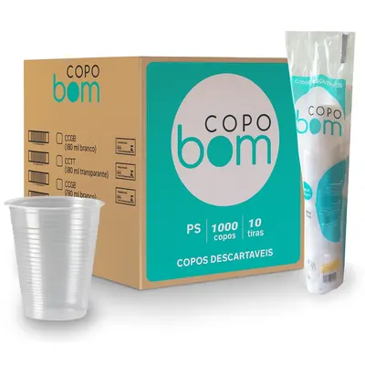 COPO COPOBOM 200ML COM 100 PS TRA