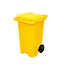 LIXEIRA JSN C/ RODAS 120L AMARELA