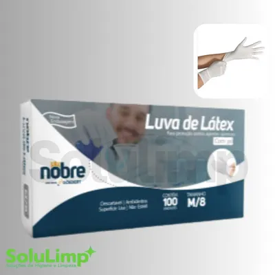 LUVA LÁTEX C/ PO NOBRE M COM 100