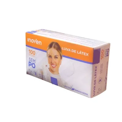 LUVA LÁTEX C/ PO P INOVEN COM 100
