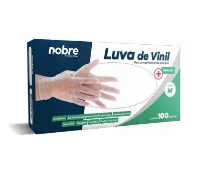 LUVA VINIL COM PO M COM 100 NOBRE