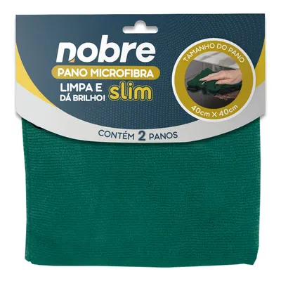 PANO MICROFIBRA 30 X 30 C/ 2 VERDE SLIM - NOBRE