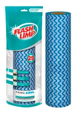 PANO MULTIUSO ROLO AZUL C/ 25 FLASH LIMP