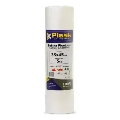 BOBINA PLÁSTICA PICOTADA FOLHA FRIOS PLASK 35 X 45