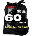 SACO LIXO TOPSACO 60L PESADO PR 55X60 COM 100