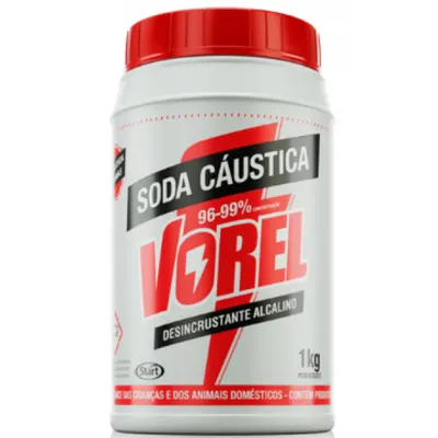 SODA ESCAMA VOREL 500G PUREZA 96% A 99%